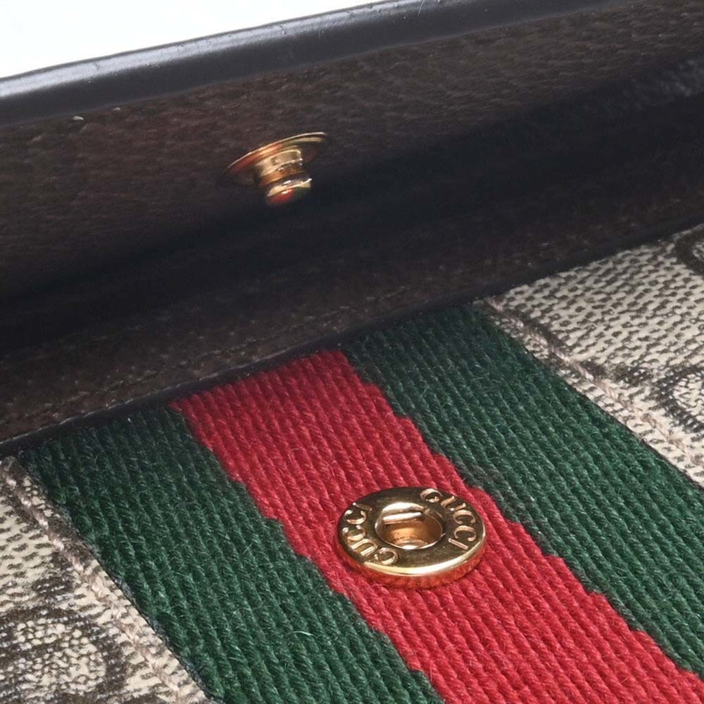 GUCCI Ophidia GG Supreme Sherry Continental Long Wallet 523153 Beige Brown Women's