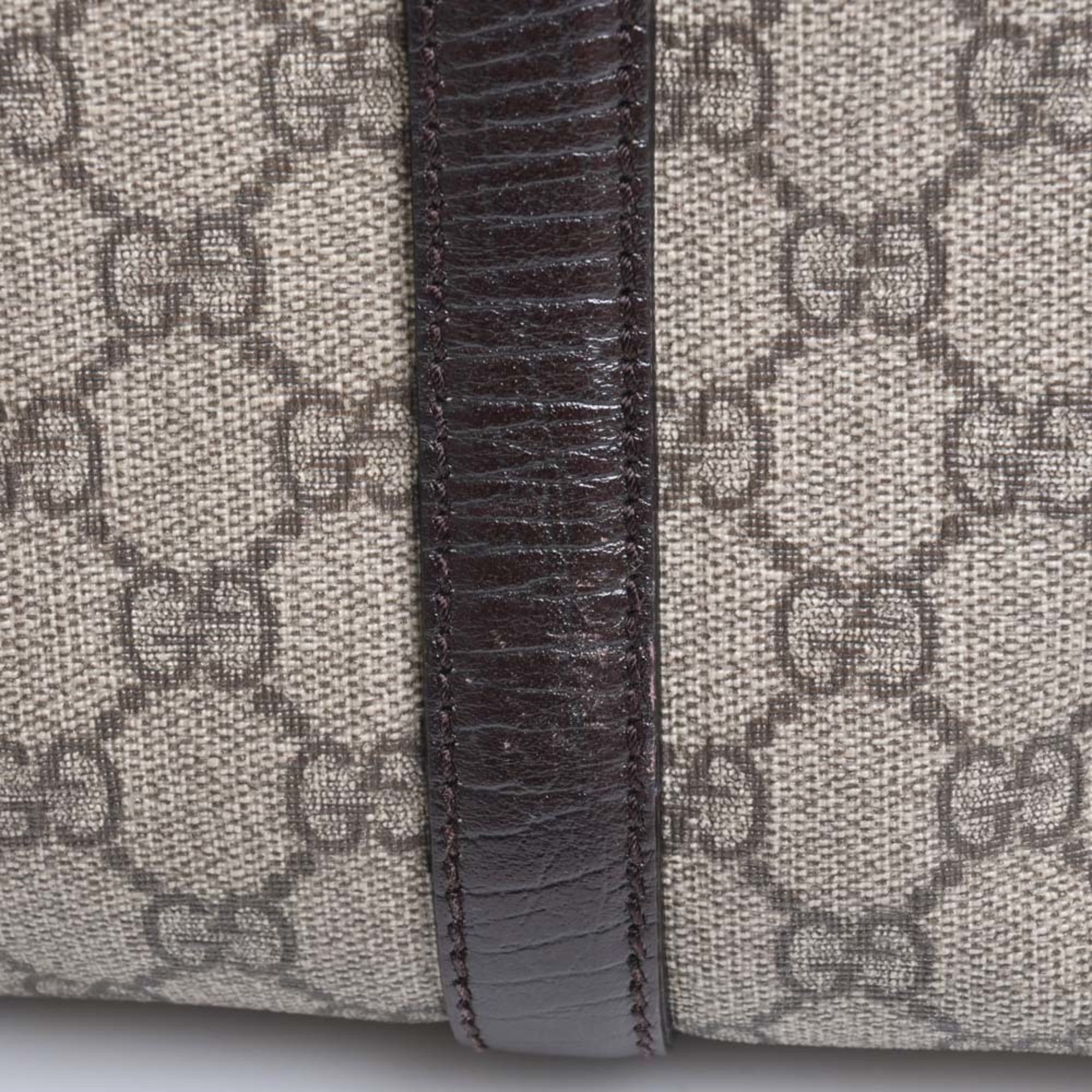 GUCCI GG Supreme Leather Tote Bag 114595 Beige/Brown Women's