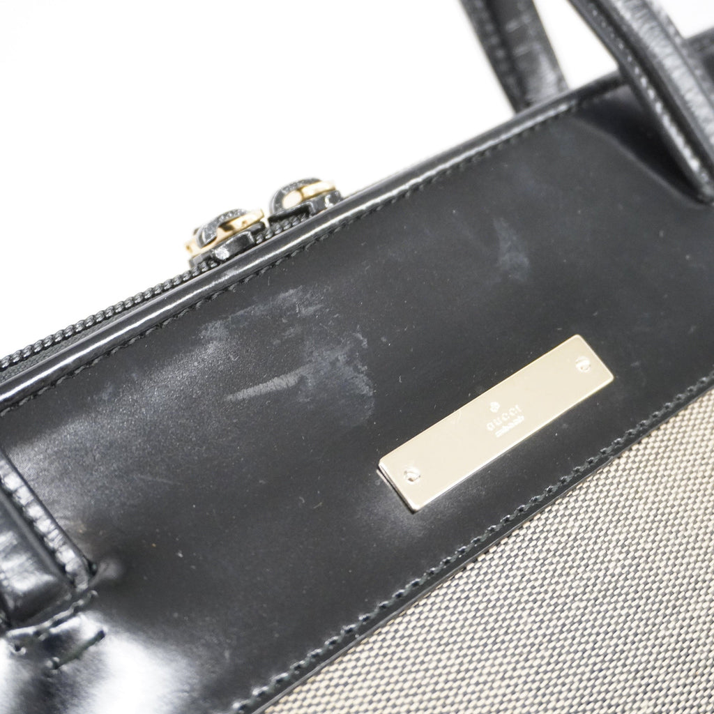 GUCCI  Handbag 0021122 Women's Canvas,Leather Handbag Navy