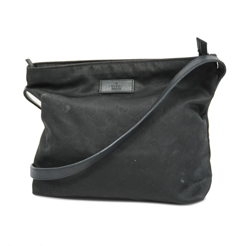 GUCCI  GG Nylon 314529 Nylon,Leather Shoulder Bag Black