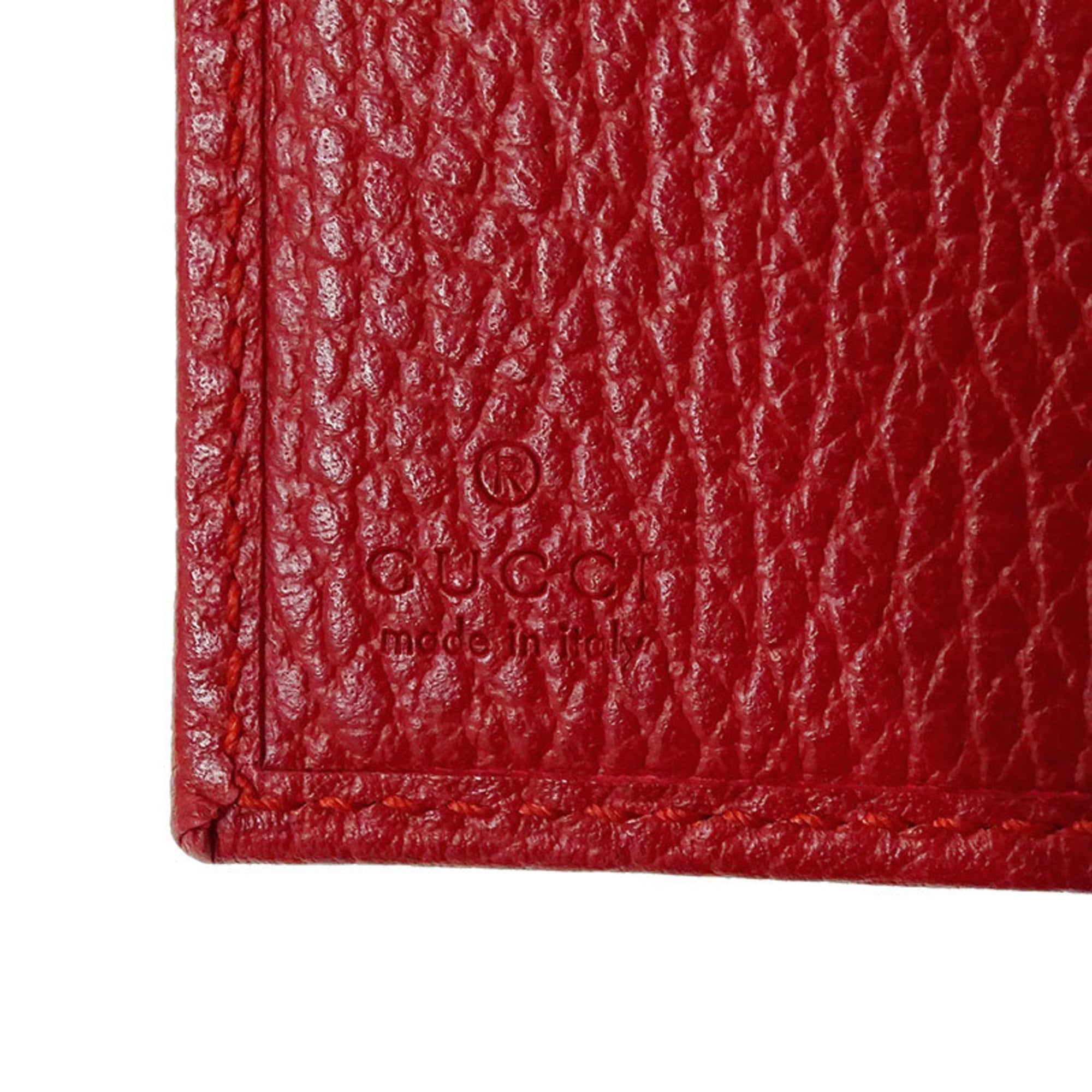 Gucci Wallet Women's Trifold Petit Marmont Leather 474746 Red Compact