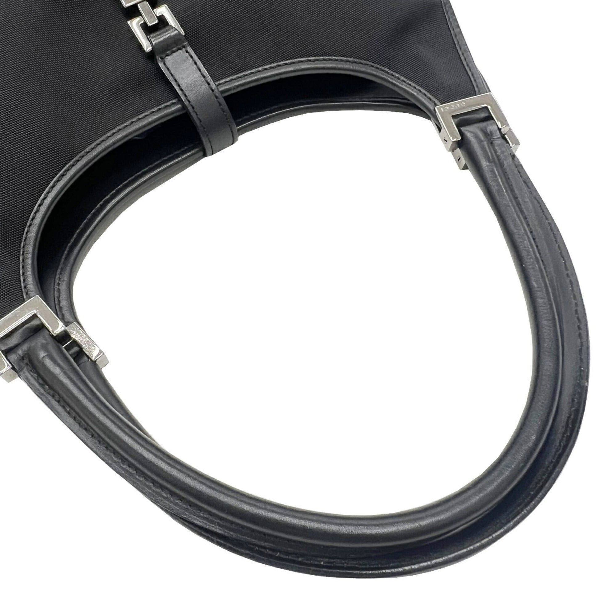 GUCCI Jackie Handbag Canvas Leather Black 002.1068 Ladies