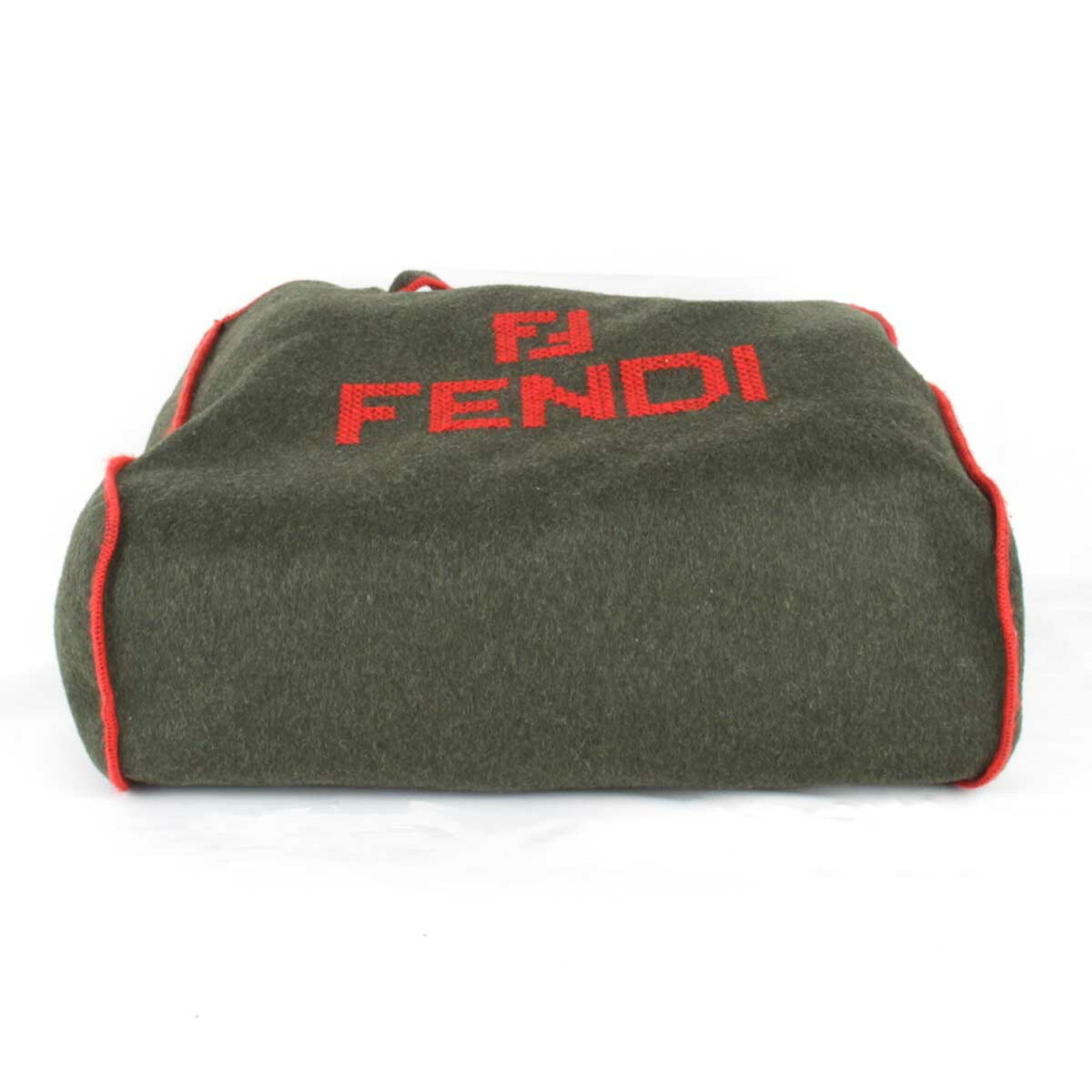 FENDI Tote Bag Felt Khaki Ladies