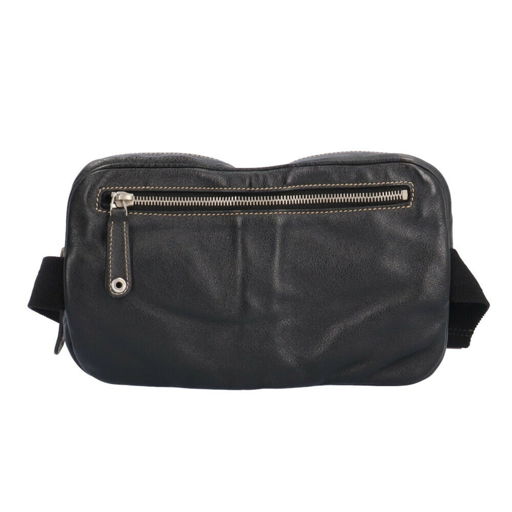 GUCCI Waist Bag Leather Black Men's