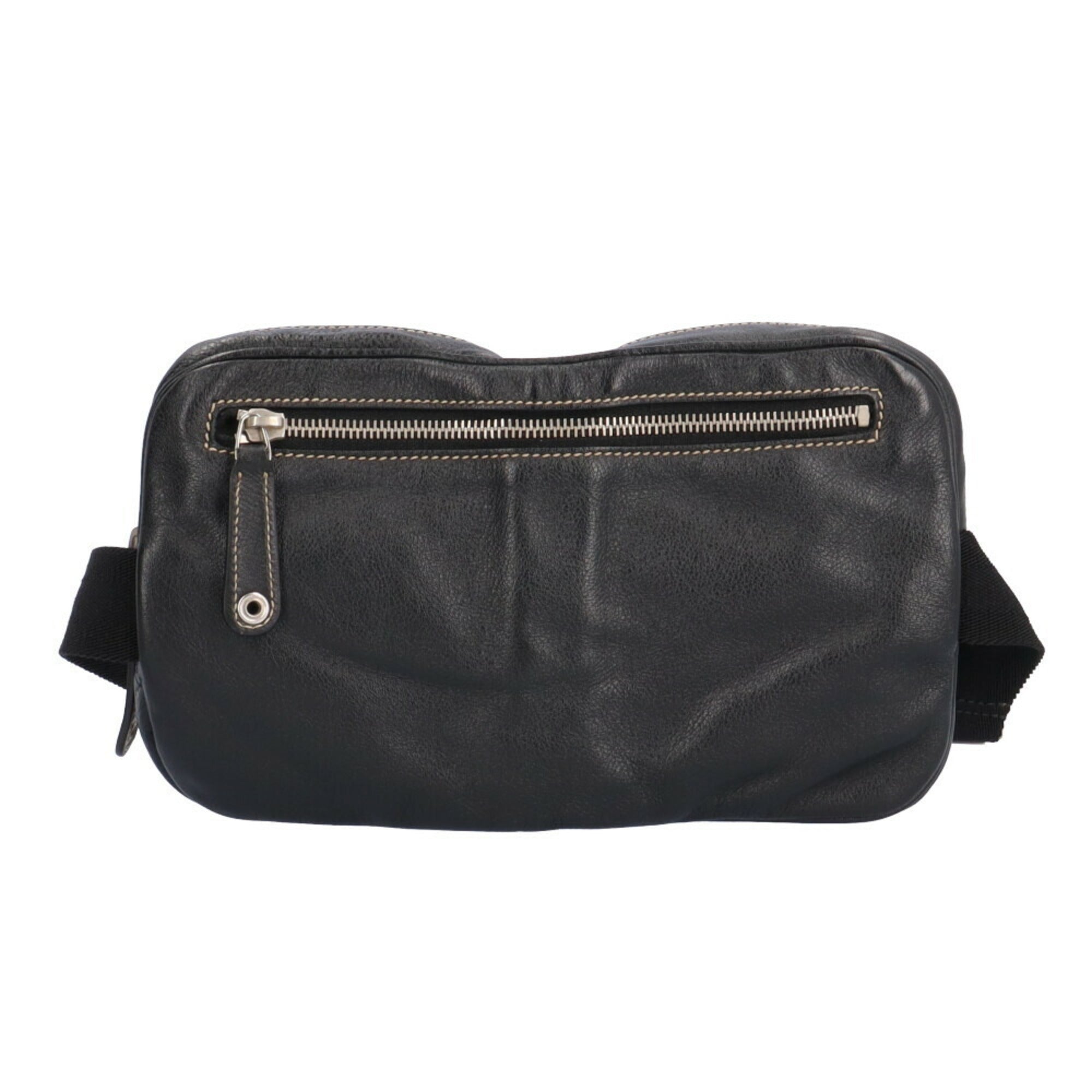 GUCCI Waist Bag Leather Black Men's