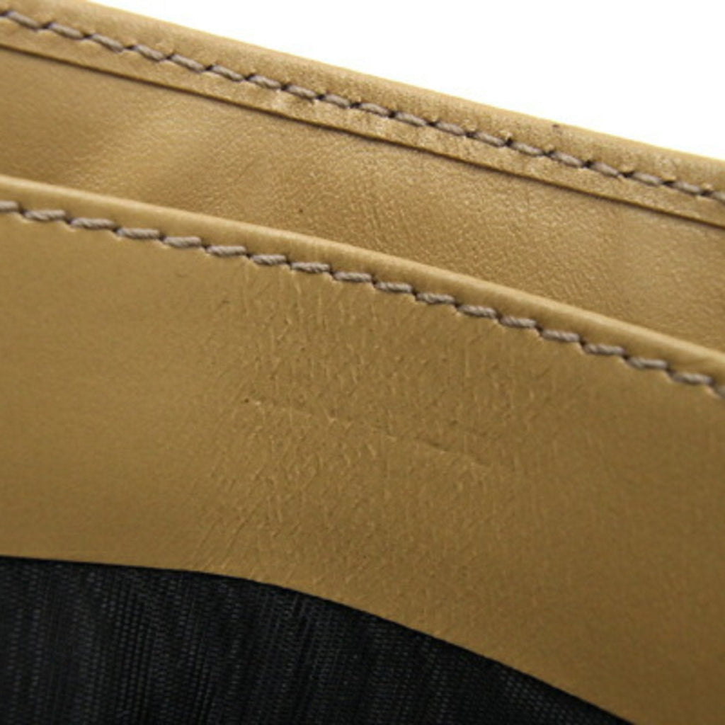 GUCCI W Wallet GG 233053 Beige Canvas Leather Ladies Sherry Line