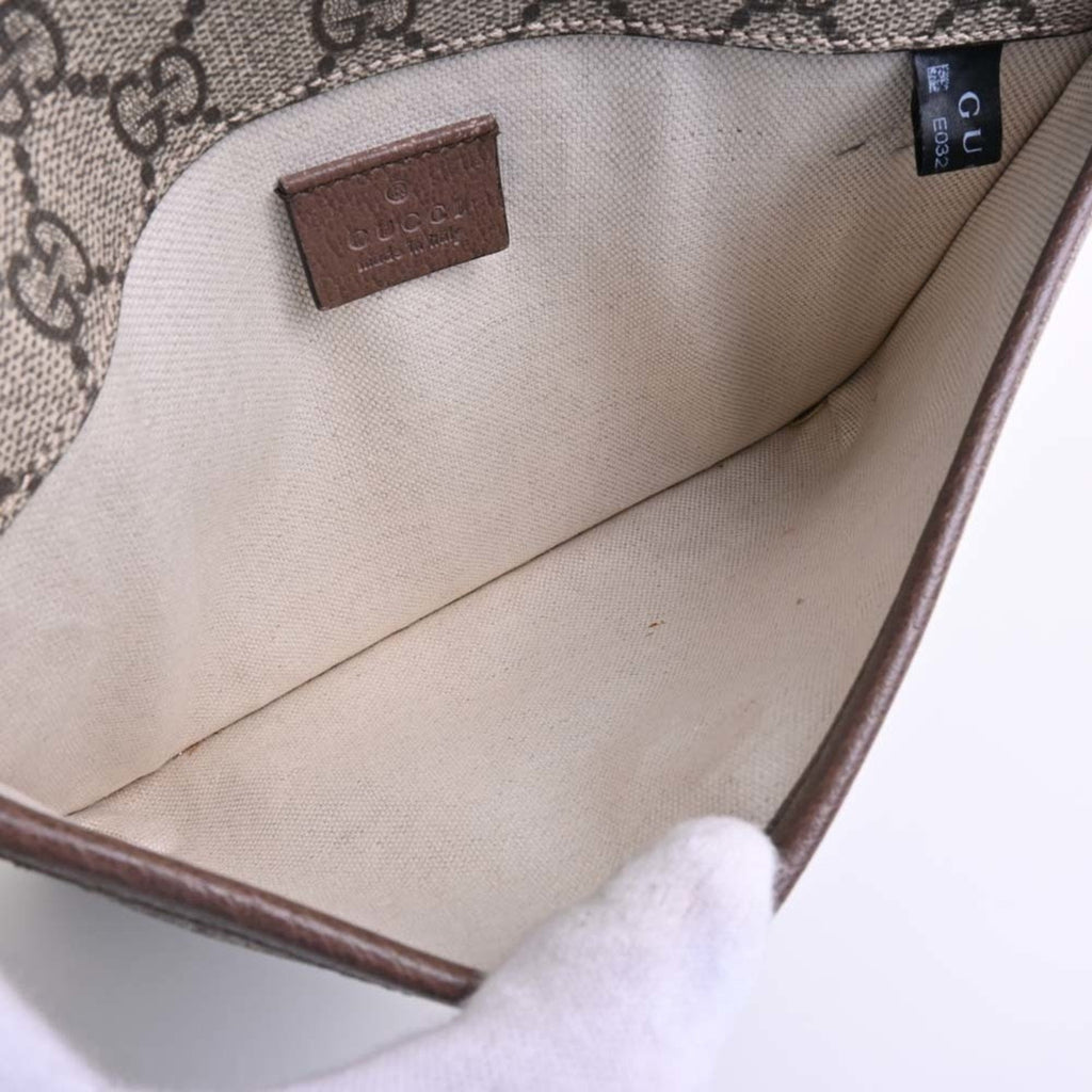 GUCCI Neo GG Supreme Leather Belt Bag Body 493930 Beige/Brown Ladies