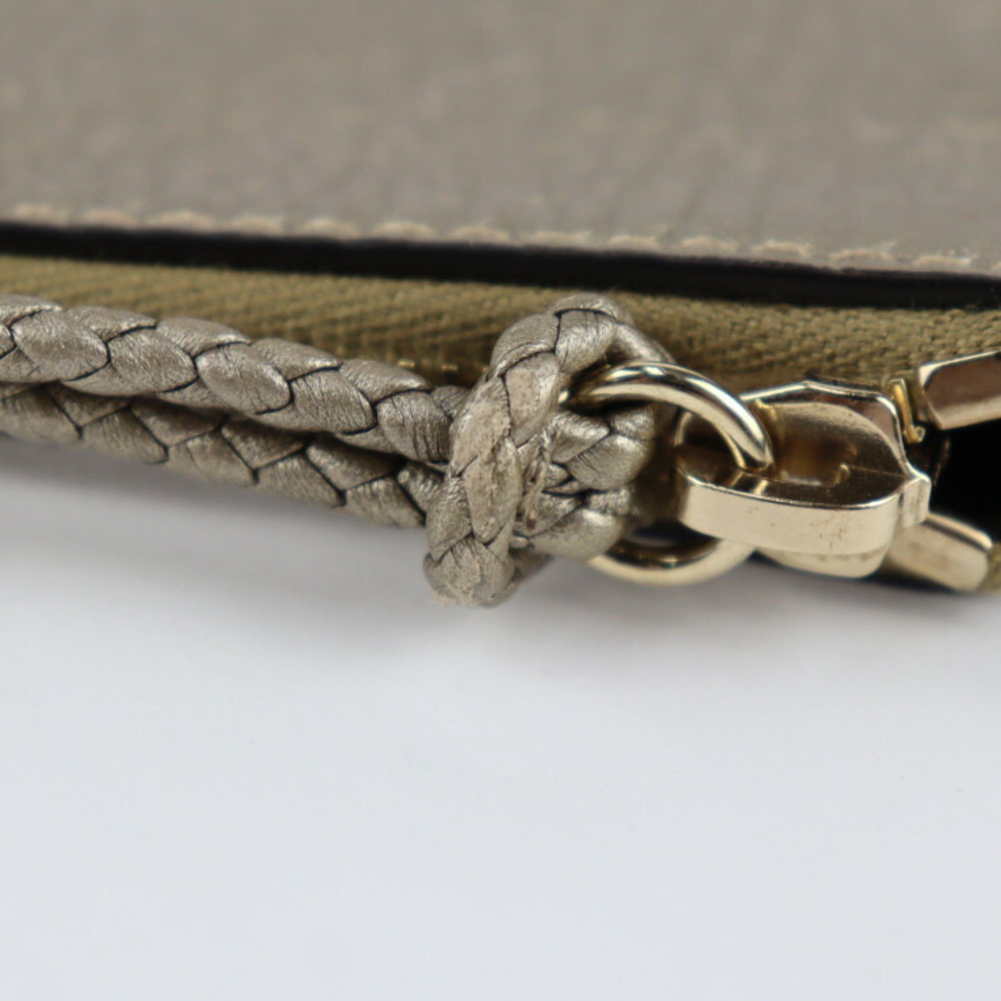 GUCCI Bamboo Clutch Bag 376854 Leather Gold Series Second Pouch Tassel