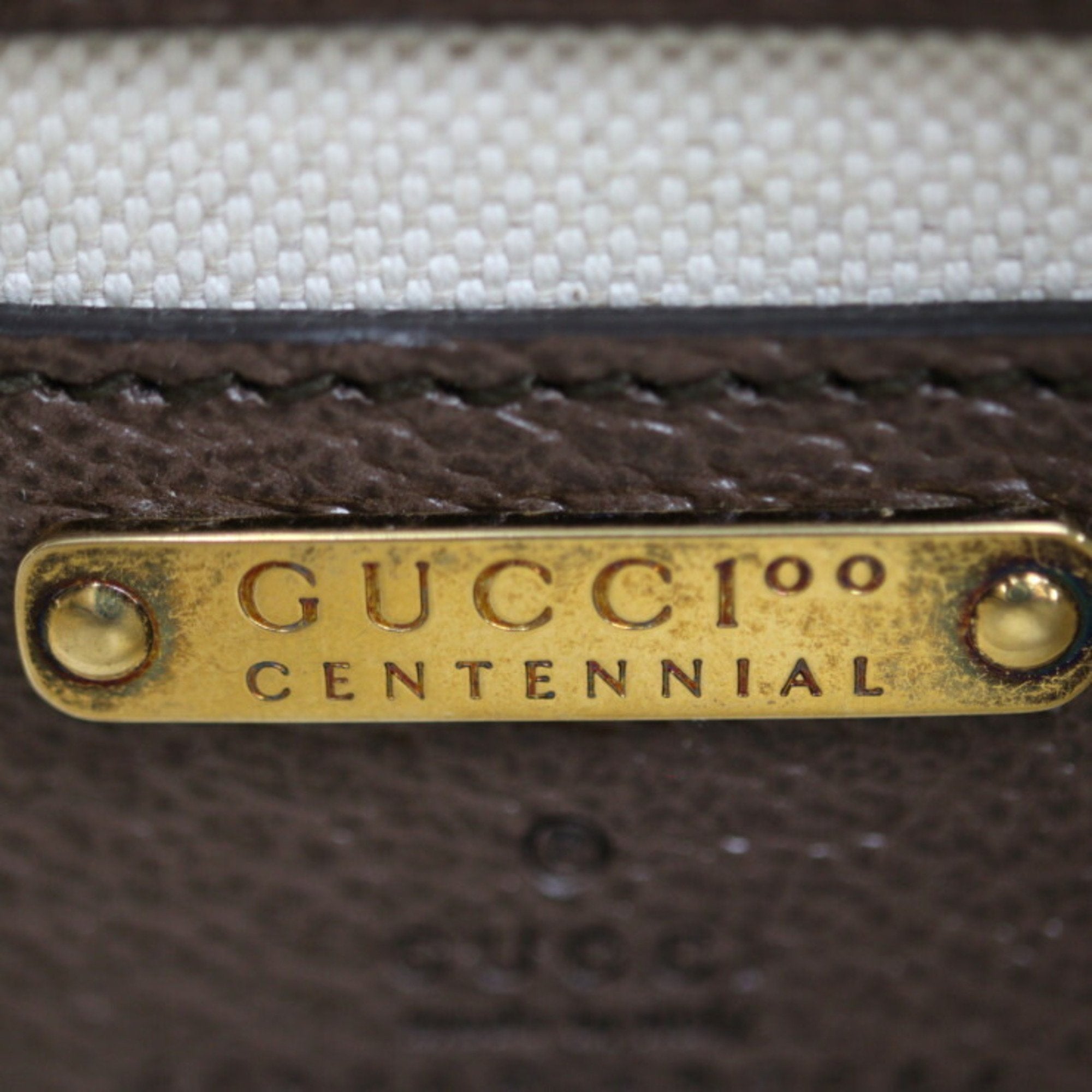 GUCCI Belt Bag 100th Anniversary Waist 602695 Calf Leather Brown Multicolor Gold Hardware Logo Body Pouch Bum