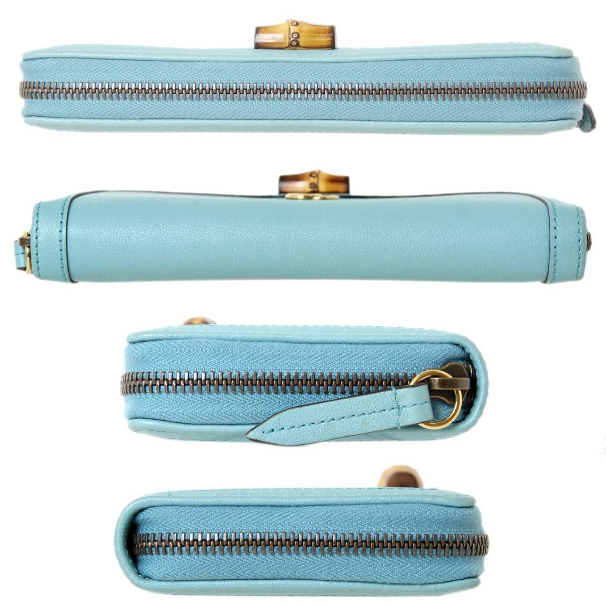 Gucci bamboo long wallet turquoise 658634