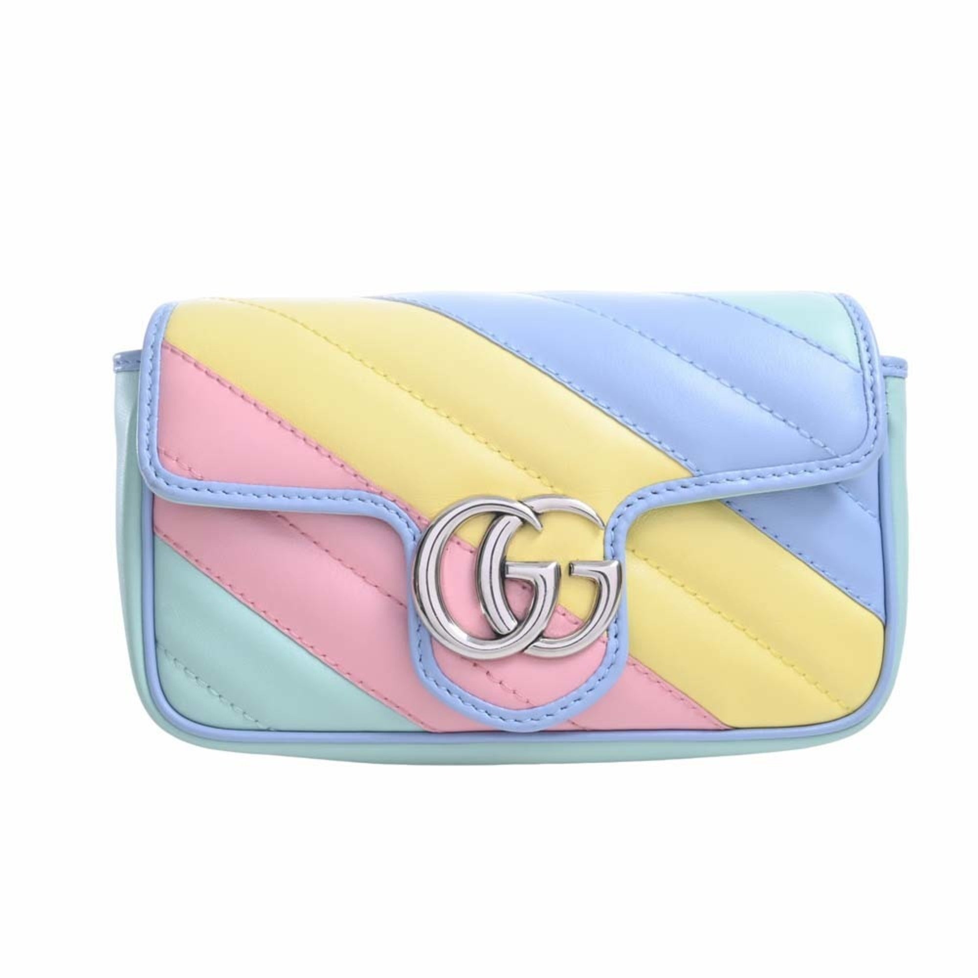 GUCCI GG Marmont Leather Super Chain Shoulder Bag 476433 Multicolor Women's