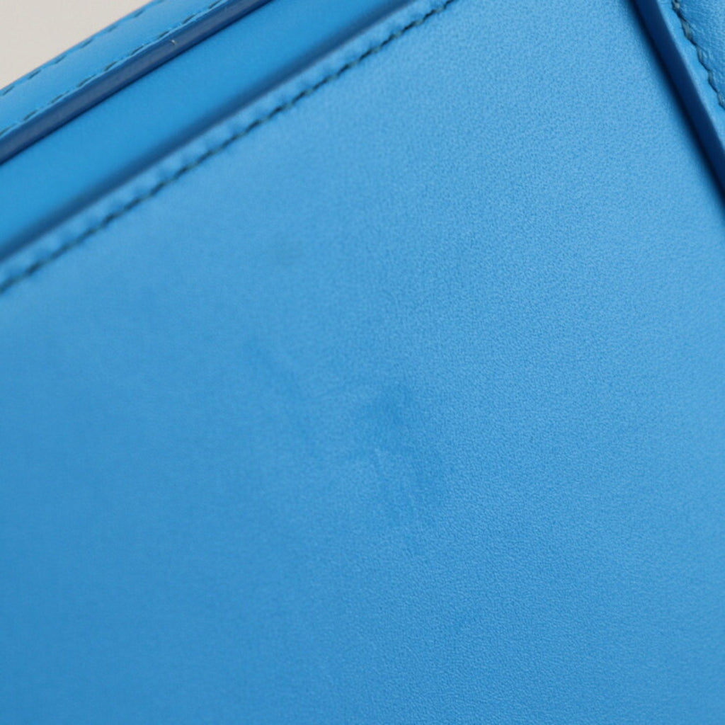 CHRISTIAN DIOR Dior Lock Vertical Pouch Shoulder Bag Leather Blue Pochette