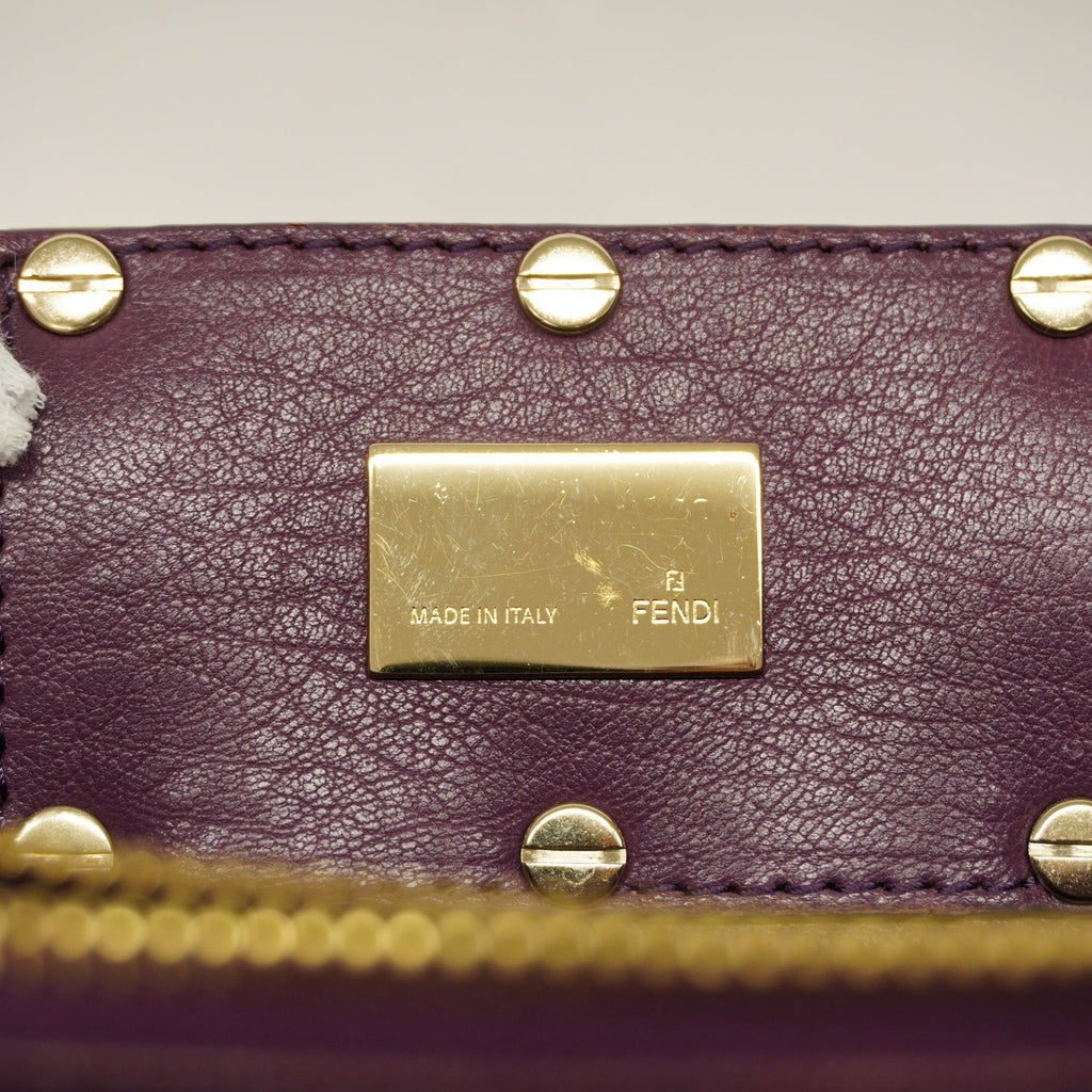 FENDI  Tote Bag Women's Leather Tote Bag Purple