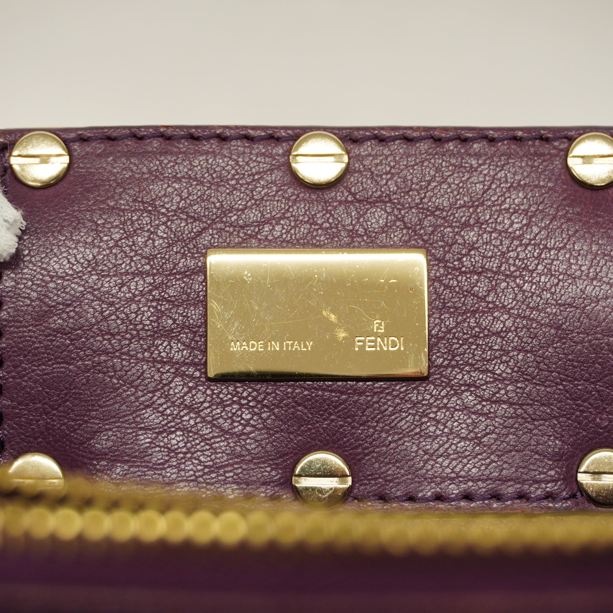 FENDI  Tote Bag Women's Leather Tote Bag Purple