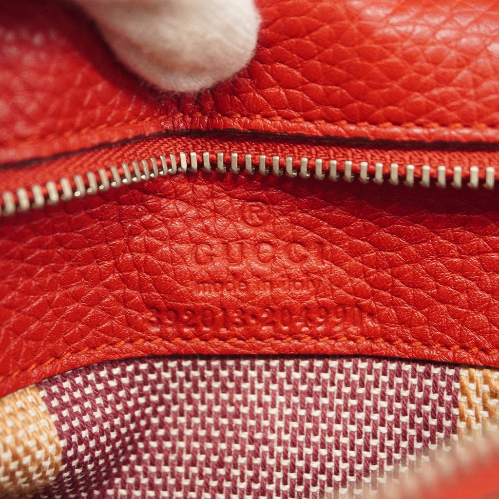 Gucci  Bamboo 2way Bag 392013 Women's Leather Handbag,Shoulder Bag Red Color