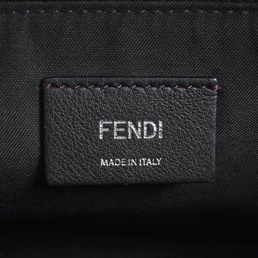 FENDI leather visor way medium handbag with twilly 8BL124 gray ladies