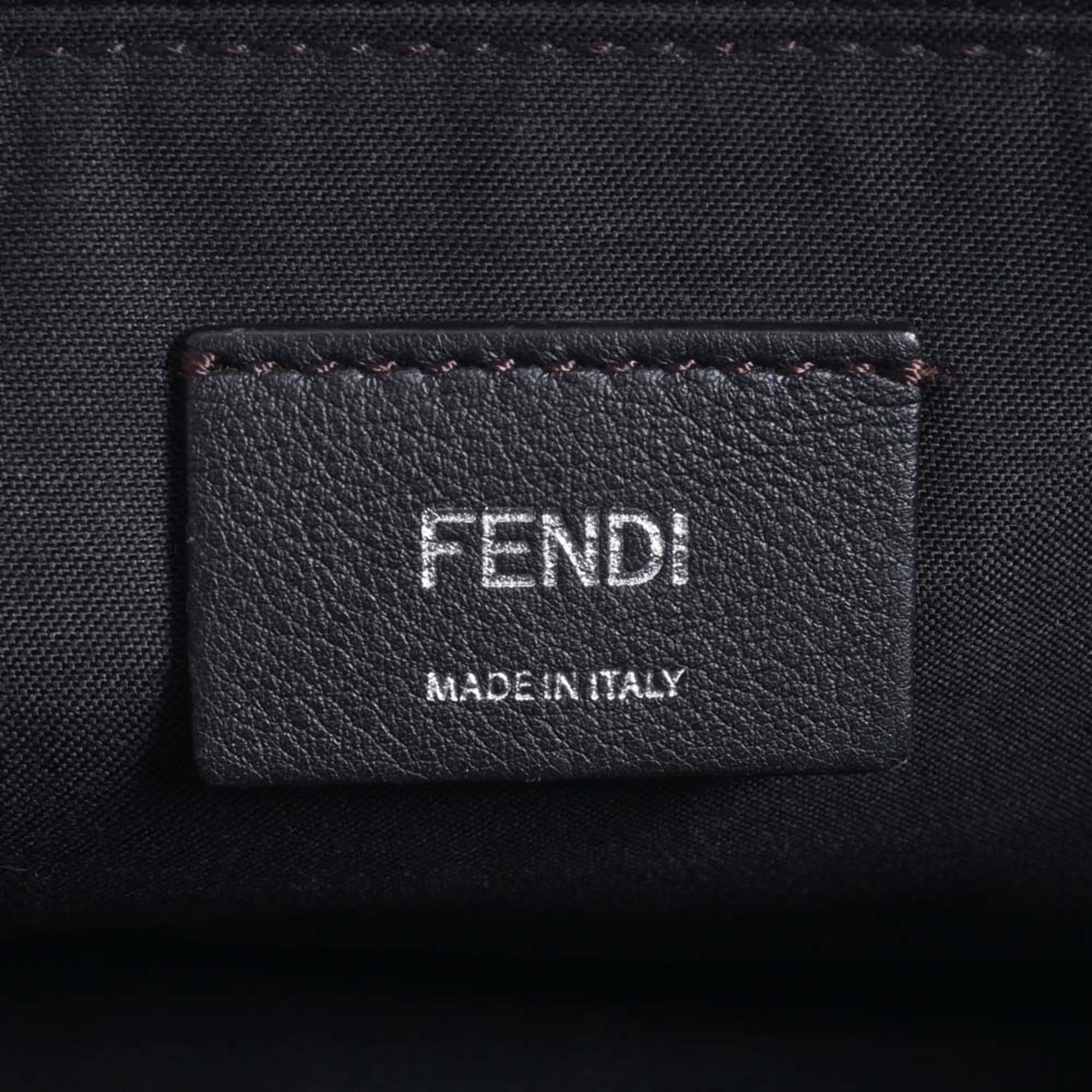 FENDI leather visor way medium handbag with twilly 8BL124 gray ladies