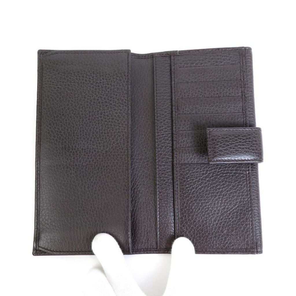GUCCI Bifold Long Wallet Leather Brown Men's 231835