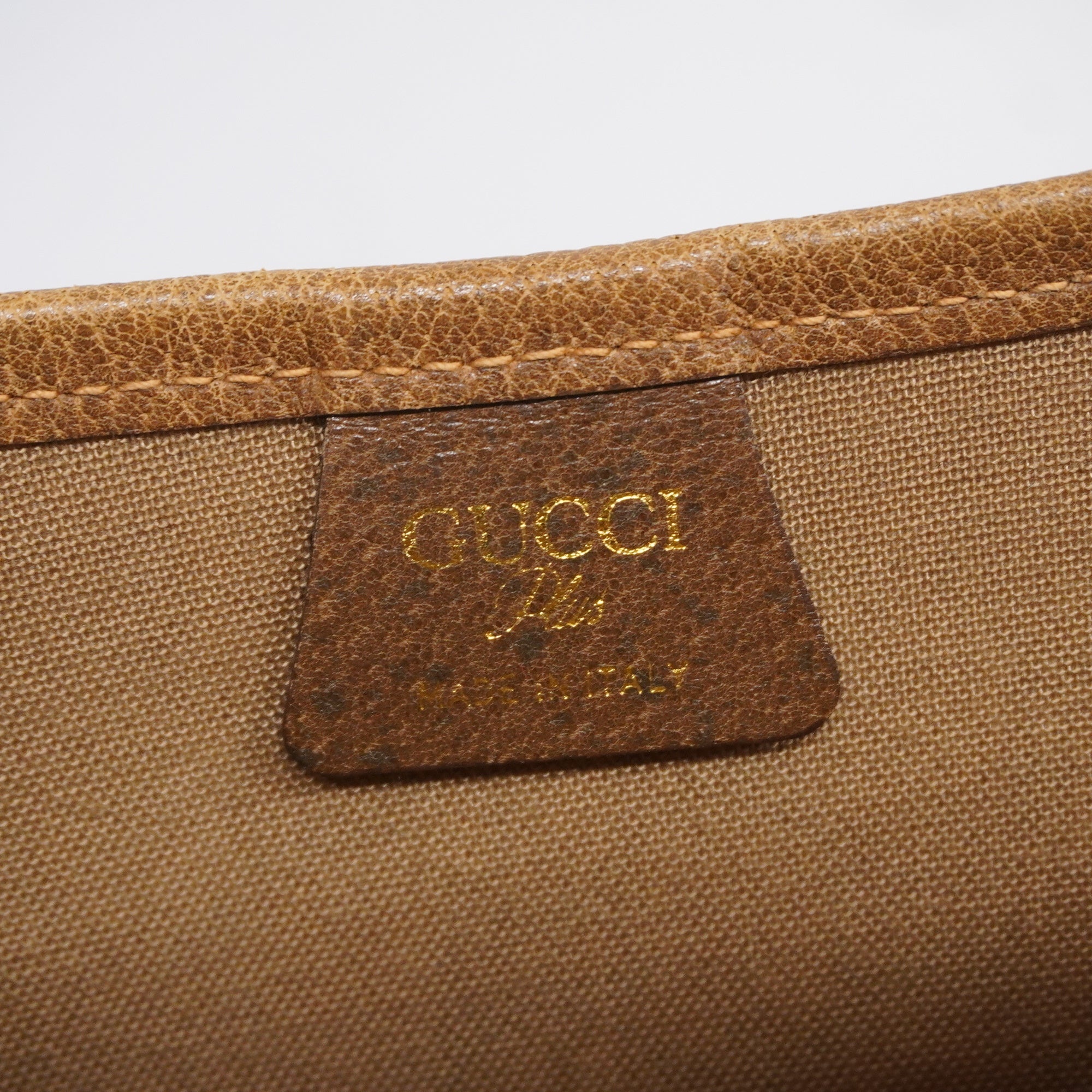 GUCCI  Sherry Line 39 02 003 Women's GG Plus,Leather Tote Bag Beige