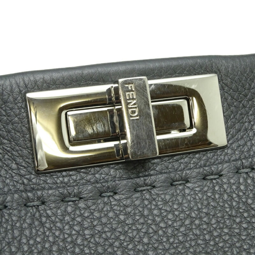 Fendi Peekaboo Medium 2Way Ladies Handbag 8BN290 Selleria Leather Gray