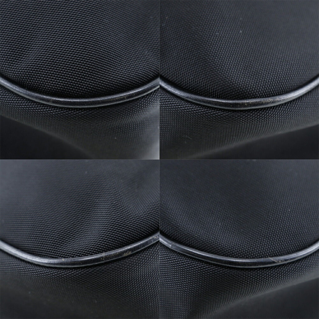 GUCCI Bamboo Handbag 001-0577 Nylon Canvas Made in Italy Black Shoulder 2way A4 Magnetic Type Ladies