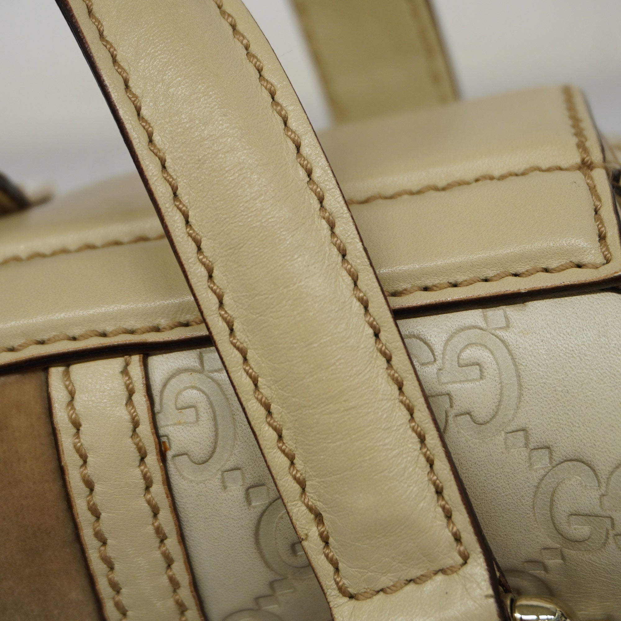 GUCCI ssima 2way Bag 153028 Women's Leather Handbag Ivory