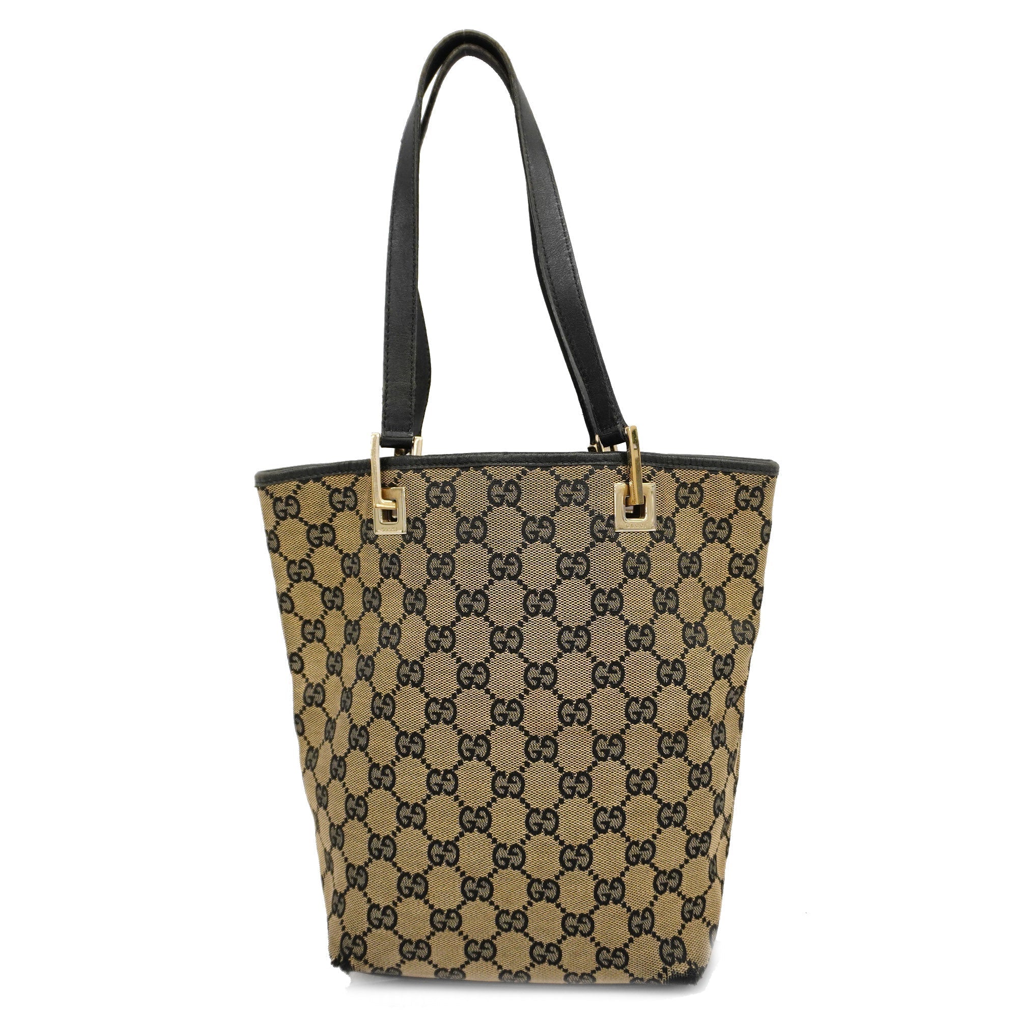 GUCCI  GG Canvas Tote Bag 002 1099 Women's GG Canvas Handbag,Tote Bag Black