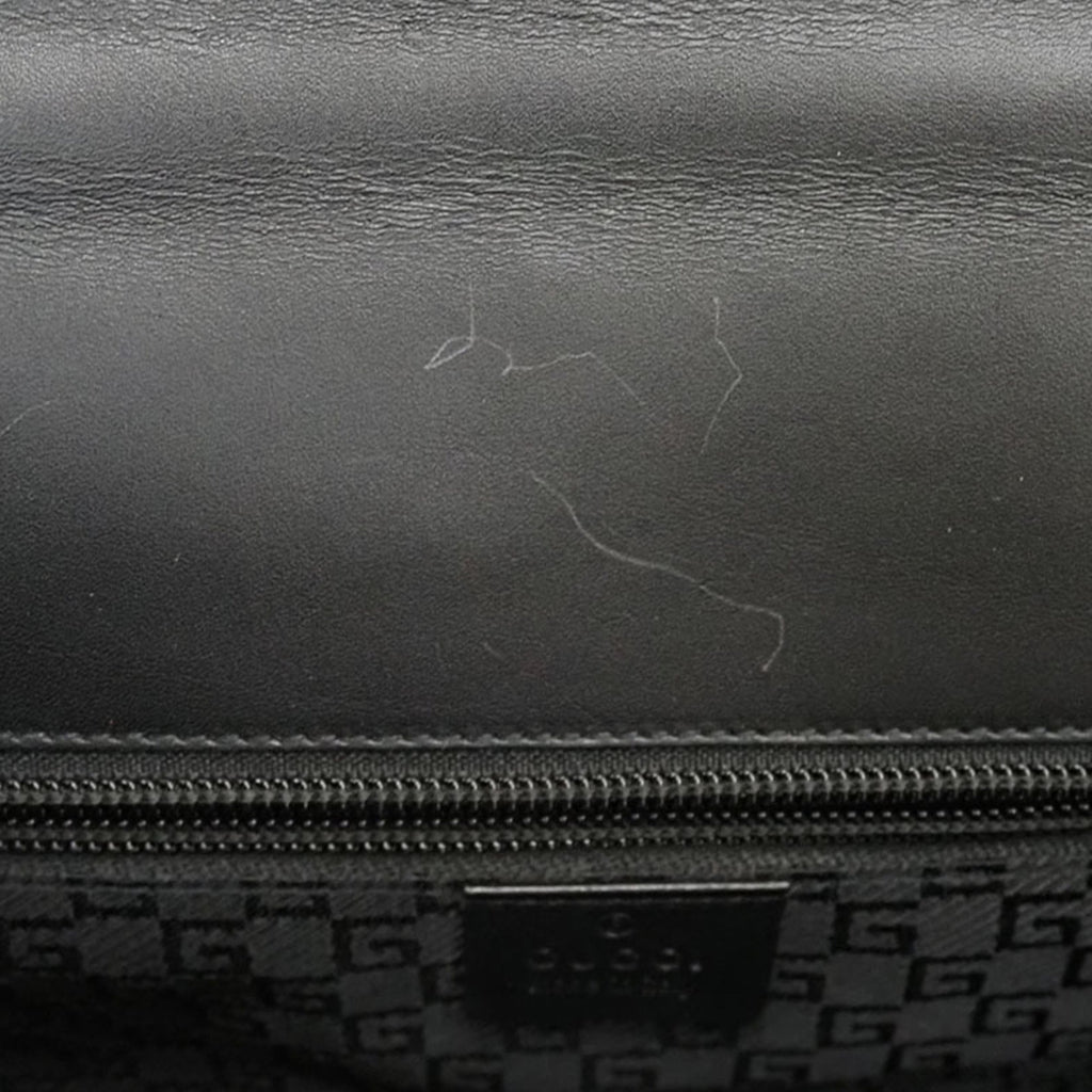 GUCCI Business Bag Briefcase Black Nylon Leather A4 Men's