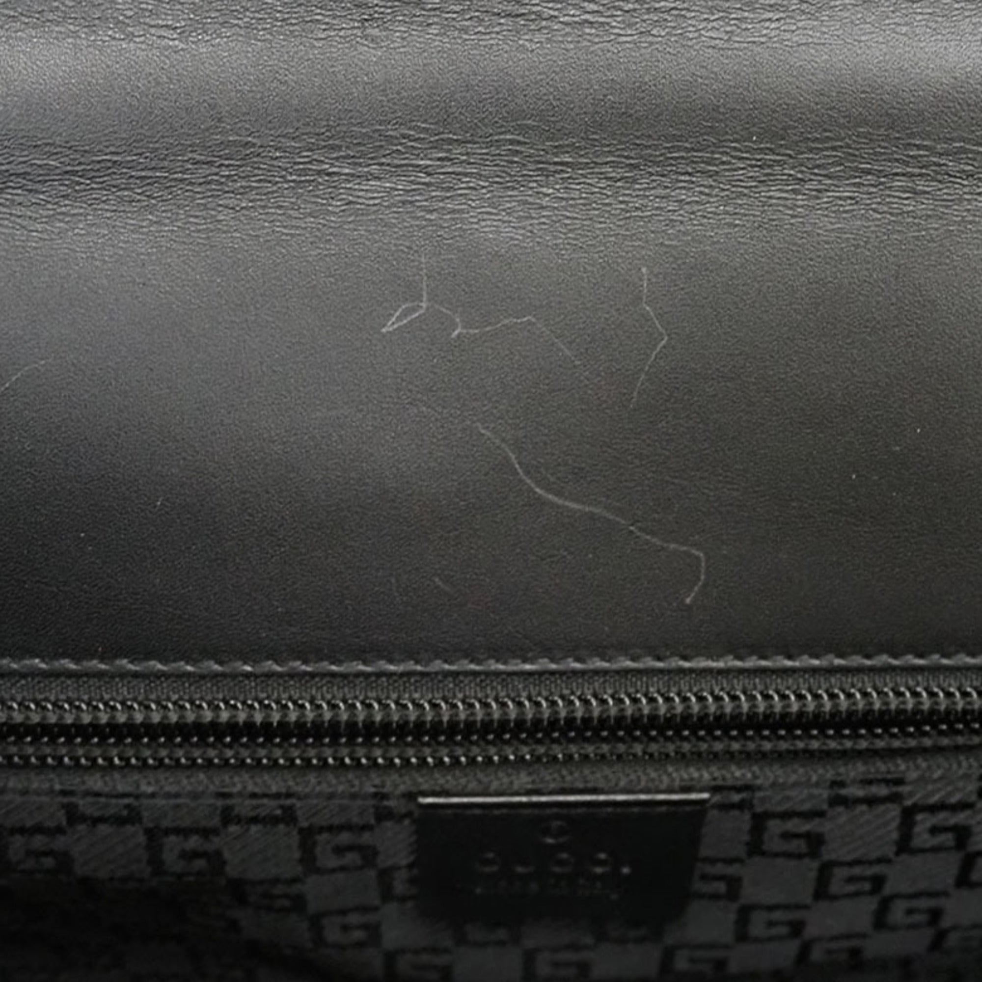 GUCCI Business Bag Briefcase Black Nylon Leather A4 Men's