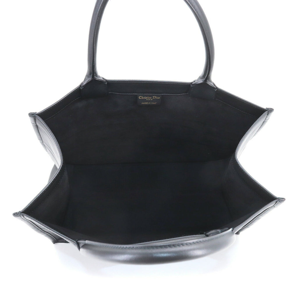CHRISTIAN DIOR Book Tote Bag Medium Leather Black M1296ZGSB