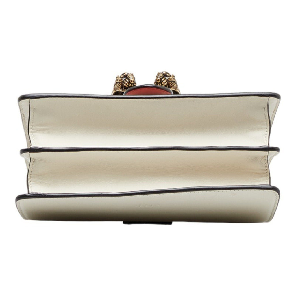 GUCCI Bamboo Duonissos Handbag Shoulder Bag White Multicolor Leather Women's