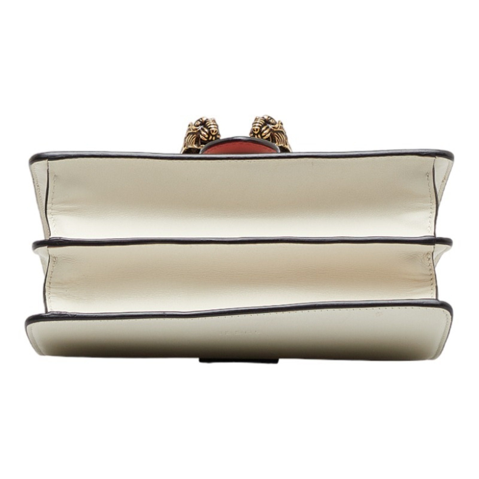GUCCI Bamboo Duonissos Handbag Shoulder Bag White Multicolor Leather Women's