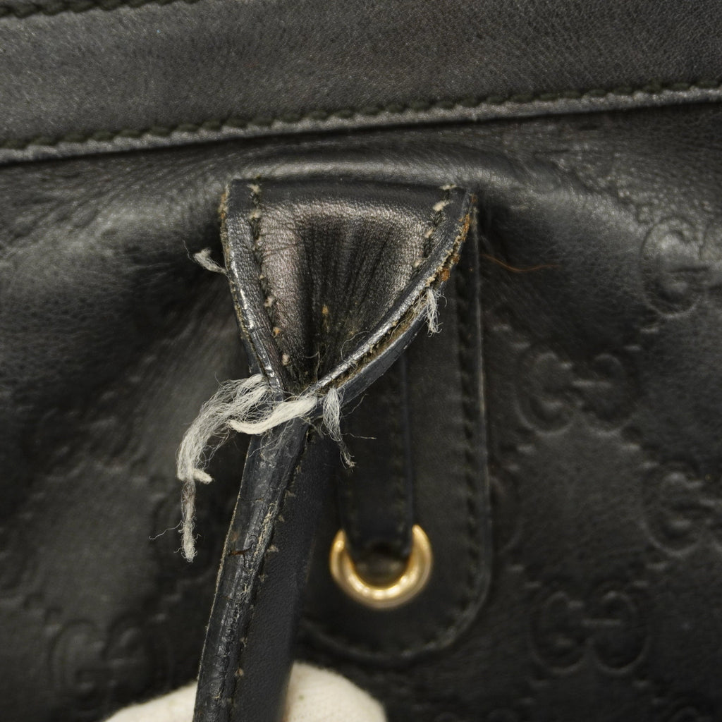 GUCCI ssima Princey 177052 Women's Leather Tote Bag Black