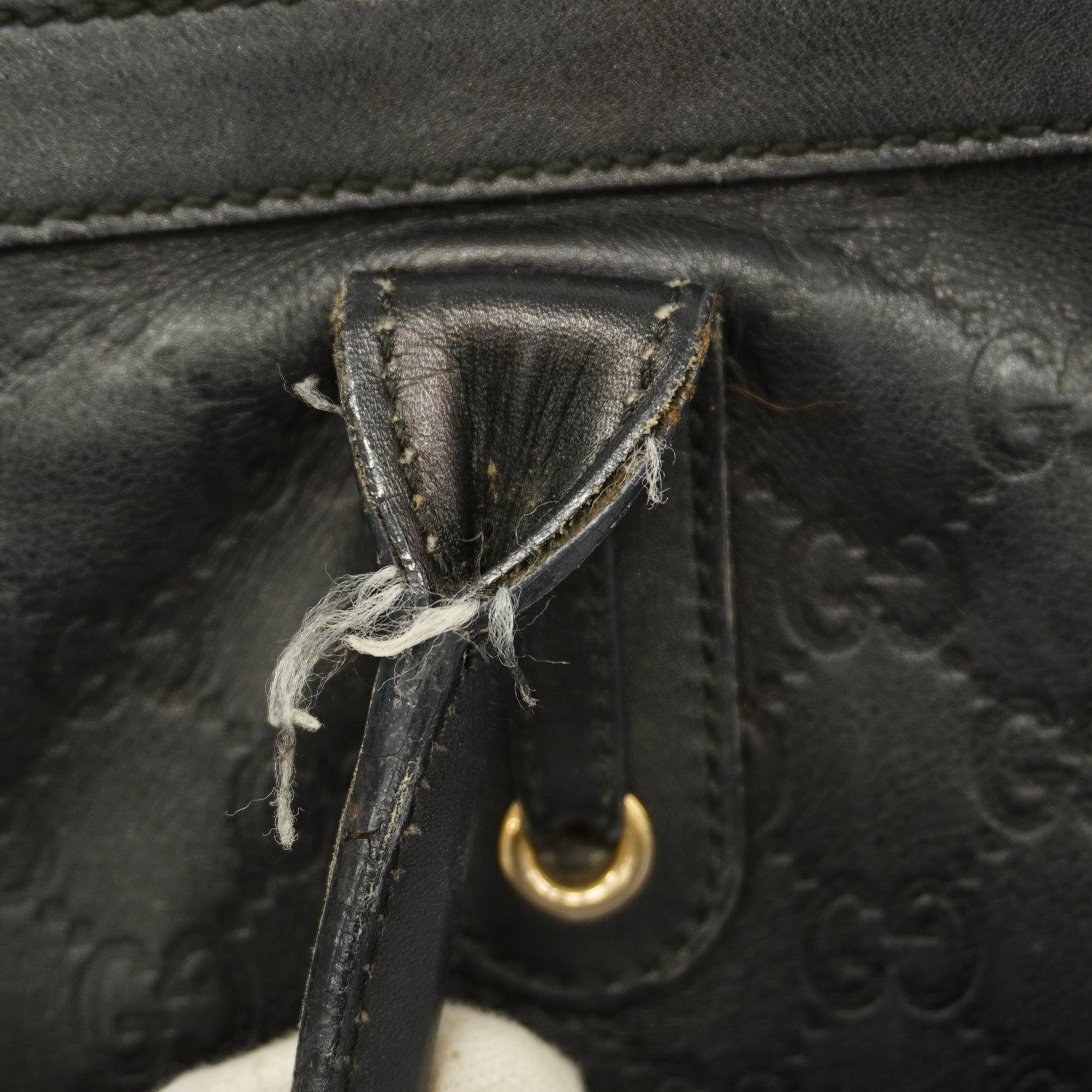GUCCI ssima Princey 177052 Women's Leather Tote Bag Black