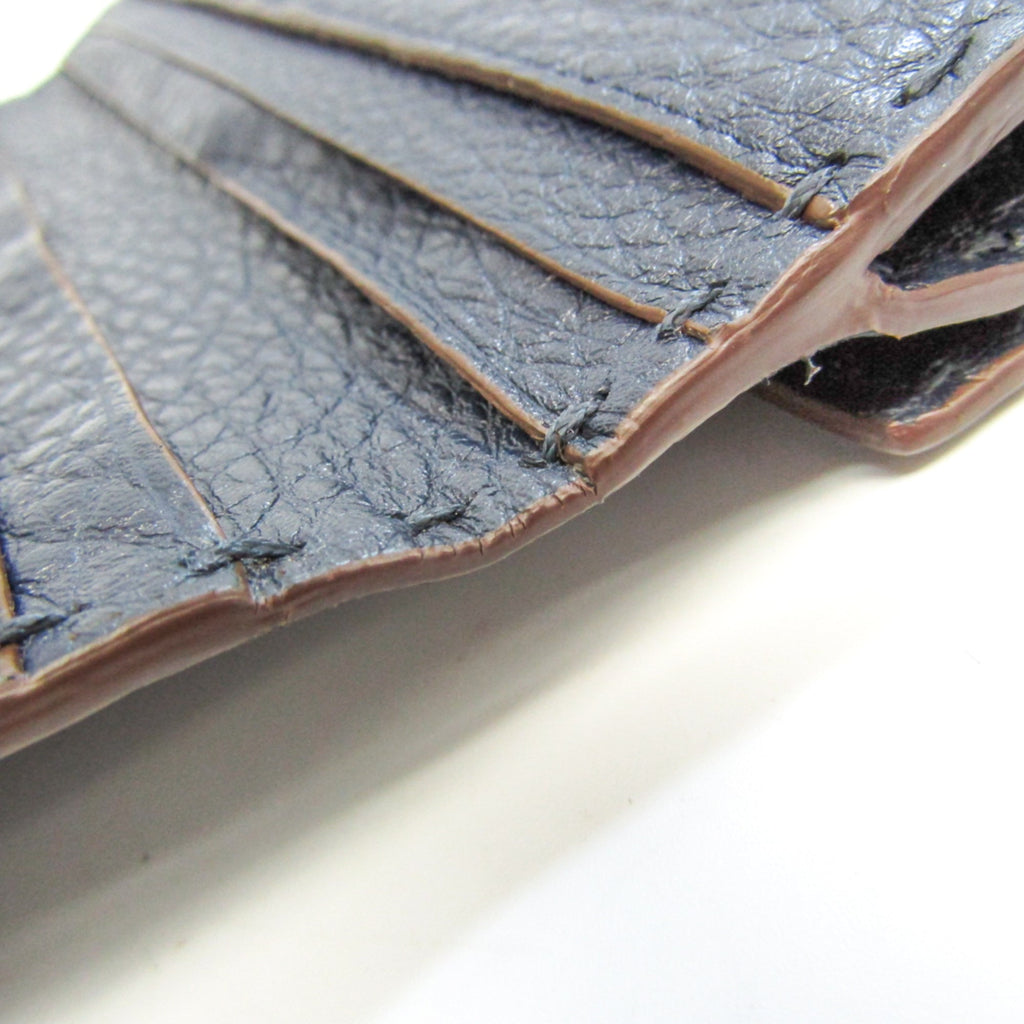 FENDI Selleria 8M3030 Men,Women Leather Long Wallet [tri-fold] Navy