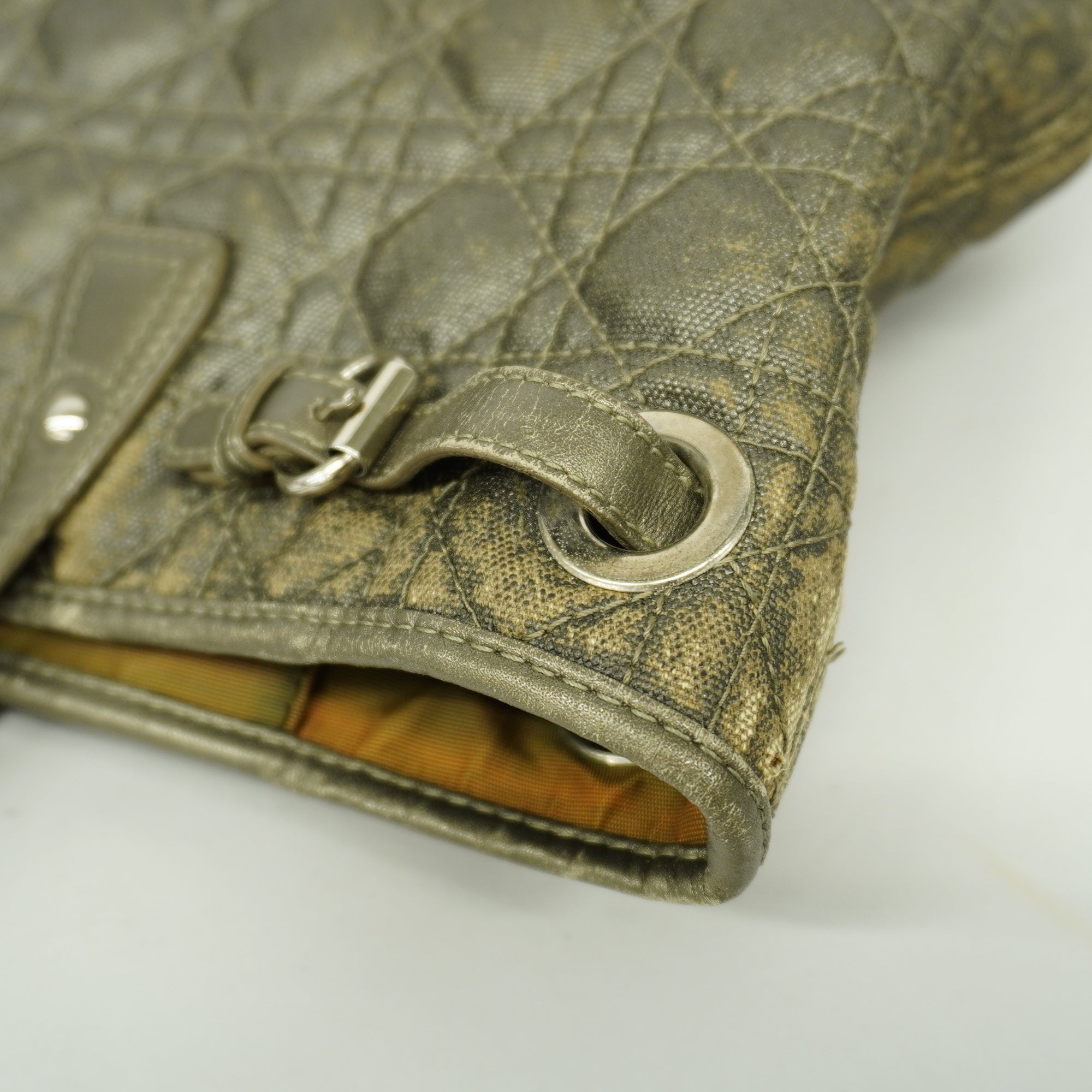CHRISTIAN DIOR  Canage Women's Leather Tote Bag Dark Gray