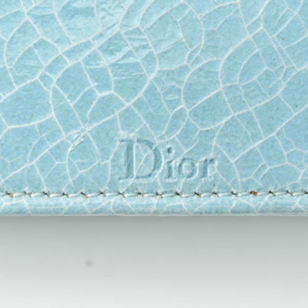 Christian Dior Chain Pouch Cannage Patent Leather Light Blue