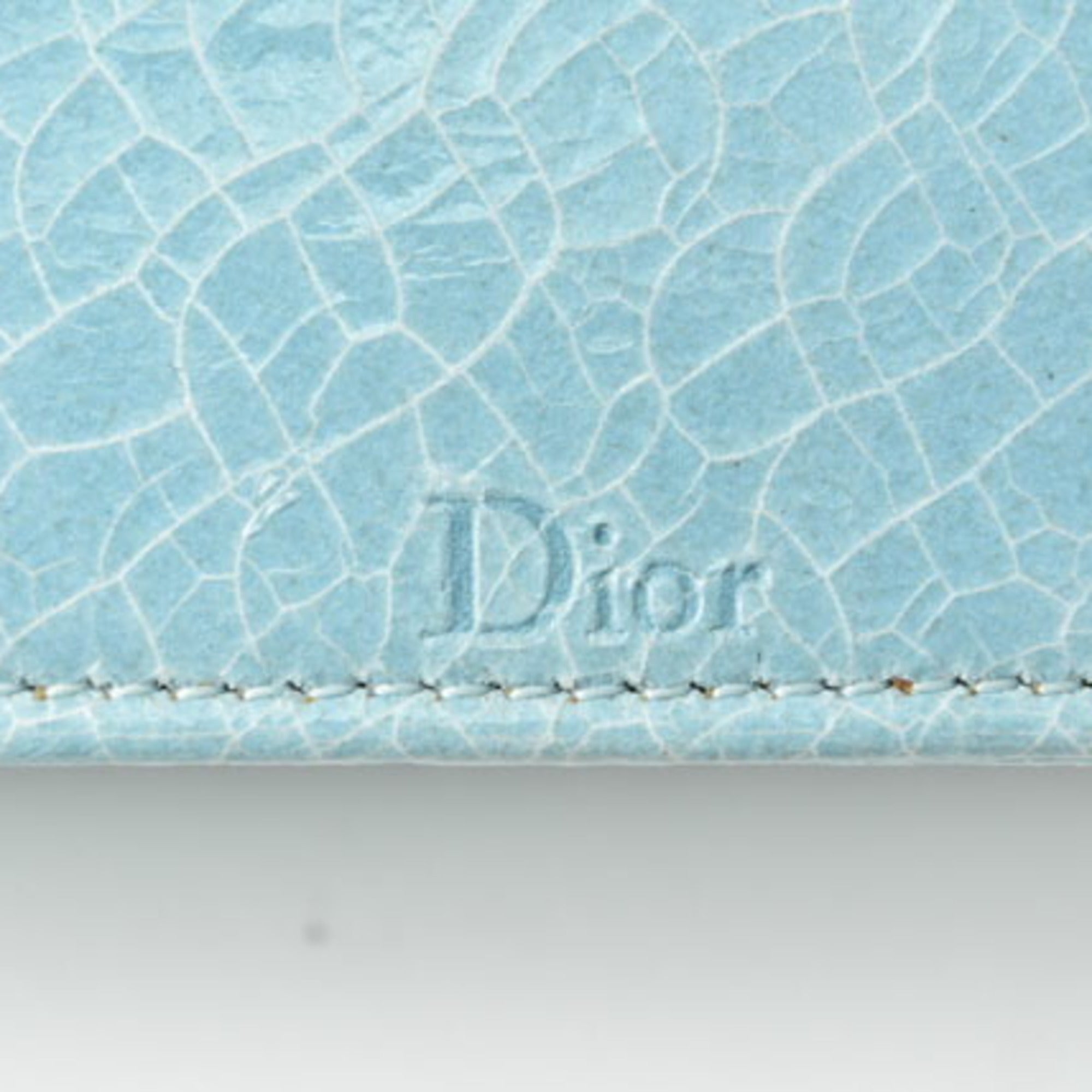 Christian Dior Chain Pouch Cannage Patent Leather Light Blue