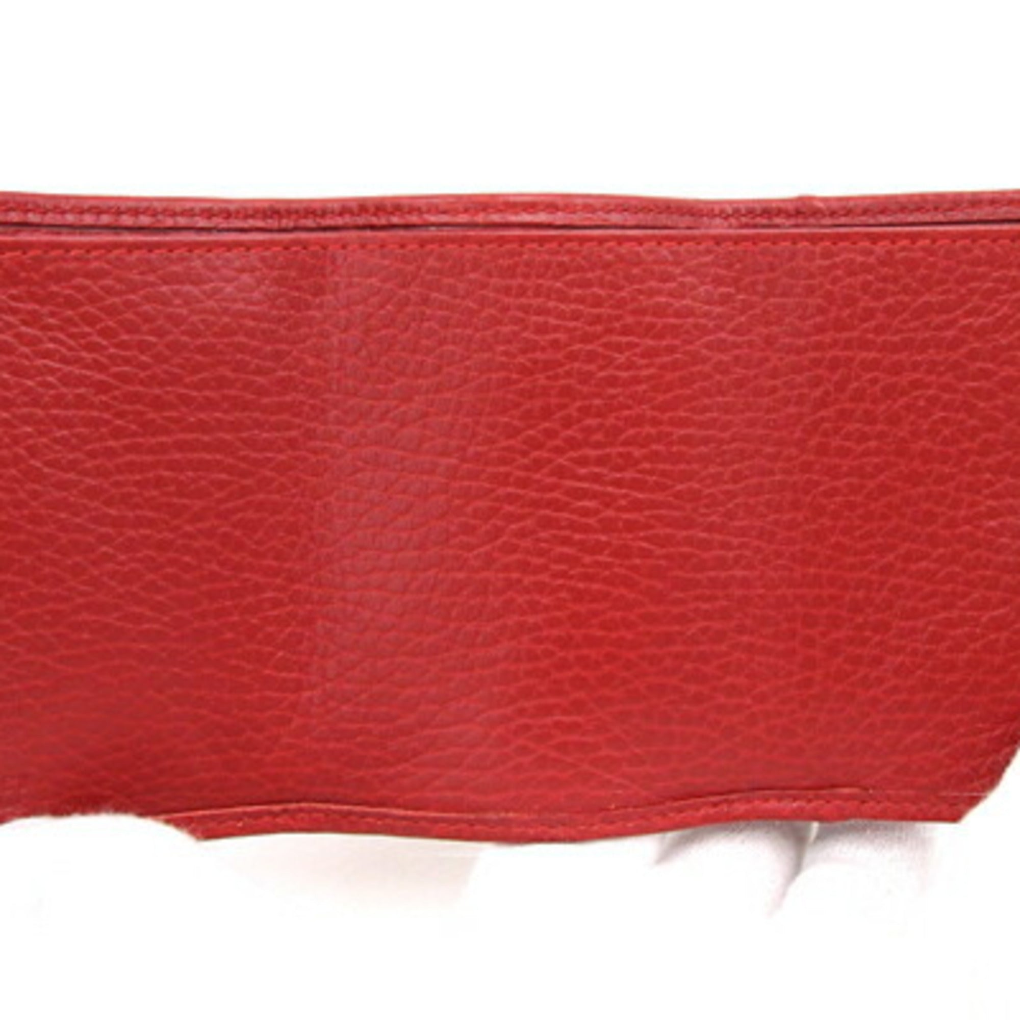 GUCCI Trifold Wallet GG Marmont 523277 Red Leather Ladies