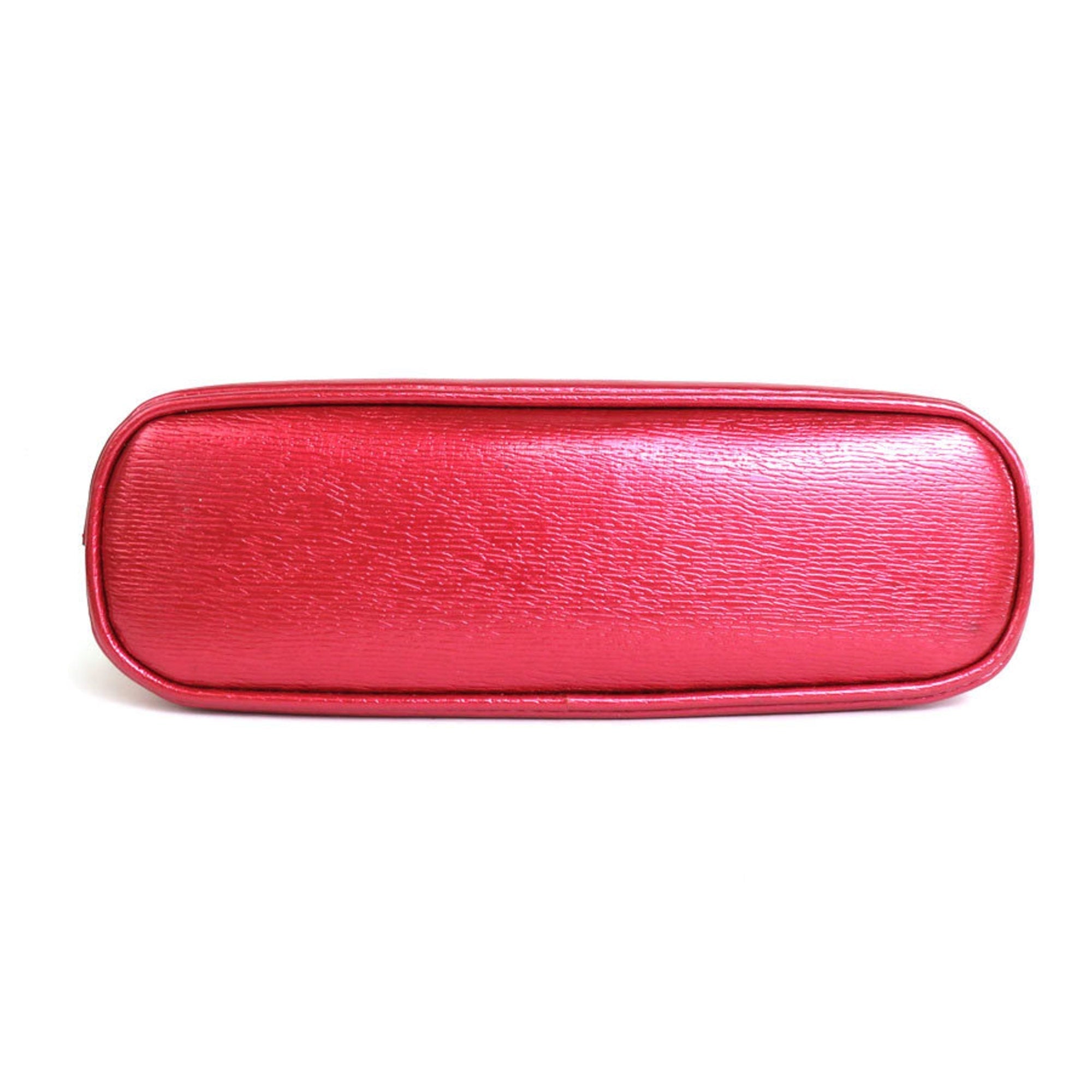 GUCCI Pouch Leather Metallic Red Gold Ladies 338189