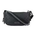 GUCCI Waist Bag 449182 GG Nylon x Leather Black Silver Hardware Body Hip
