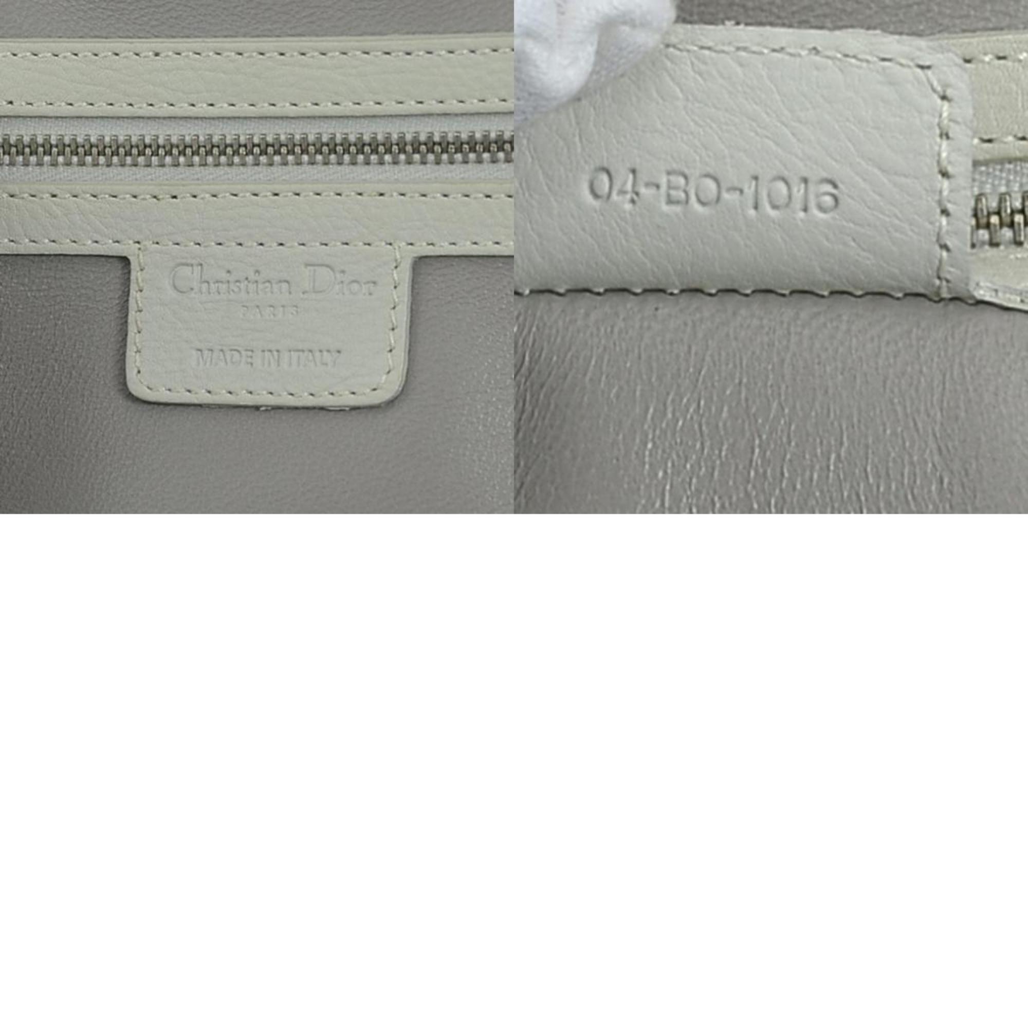 CHRISTIAN DIOR handbag leather ivory ladies