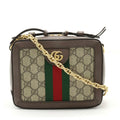 GUCCI Ophidia GG Supreme Sherry Line Shoulder Bag Handbag PVC Leather Beige Brown 602576