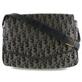 Christian Dior Trotter Nylon Canvas x Leather Black Women's Shoulder Bag