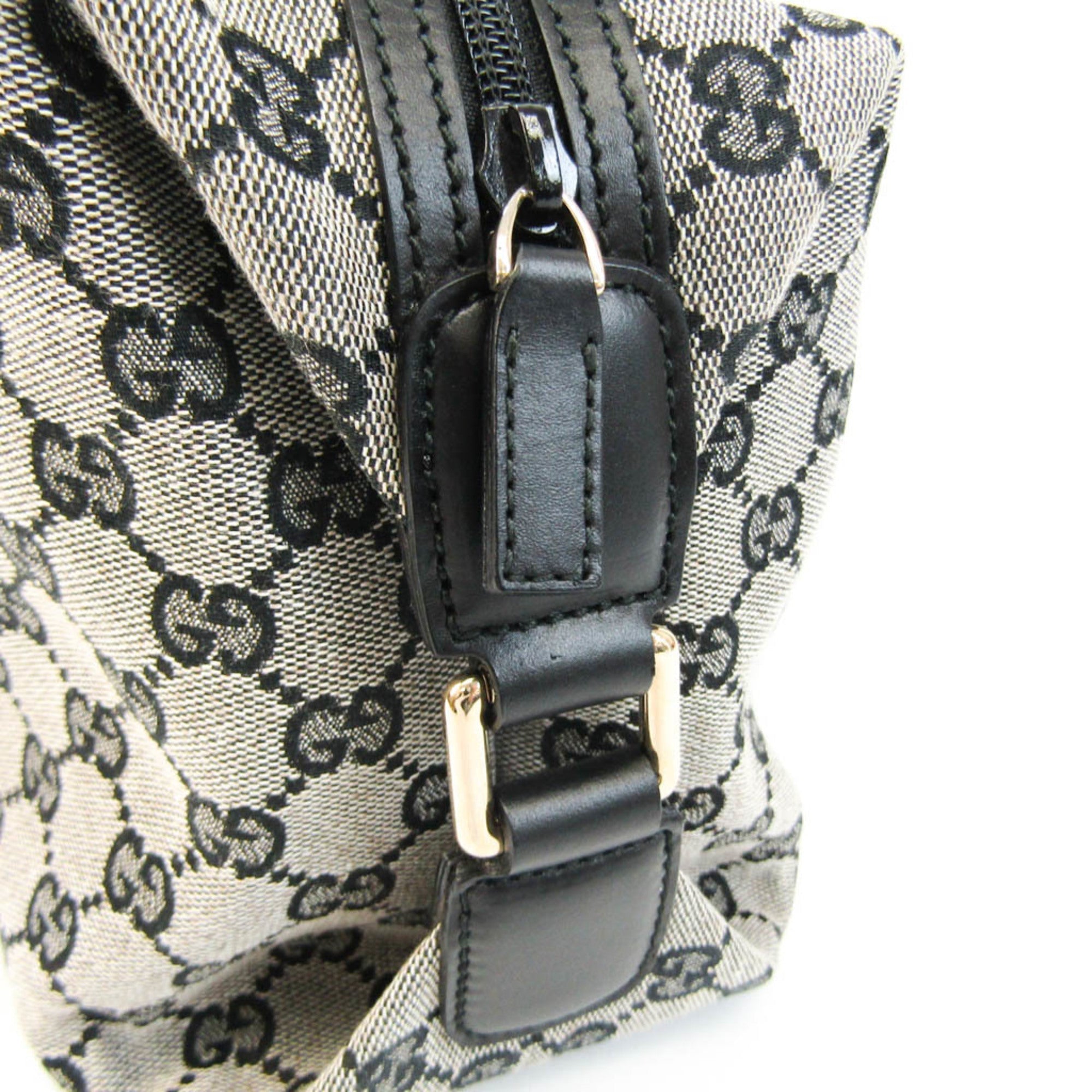 GUCCI GG Canvas 272375 Women's Leather,Canvas Handbag Black,Gray