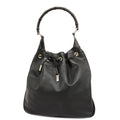 GUCCI  Bamboo Shoulder Bag 001 4006 Women's Leather Shoulder Bag Black