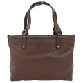 GUCCI Diamante Leather Handbag 269878 Brown Women's