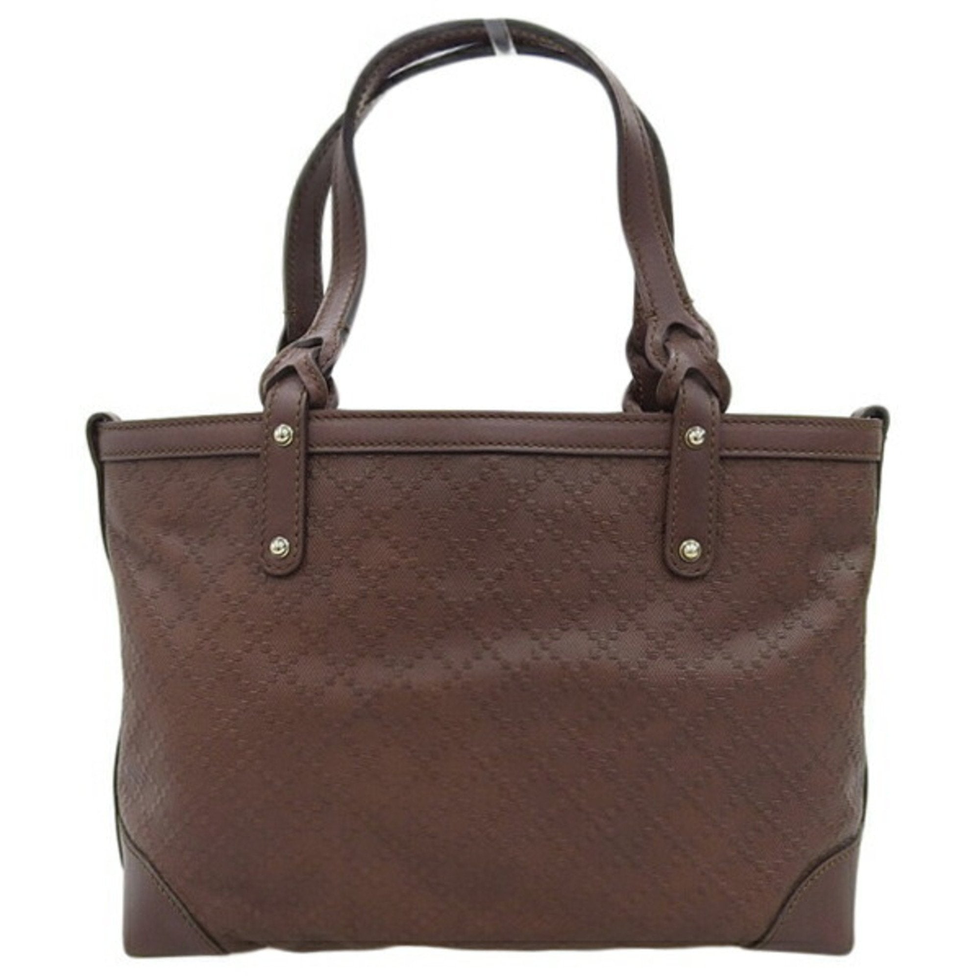 GUCCI Diamante Leather Handbag 269878 Brown Women's