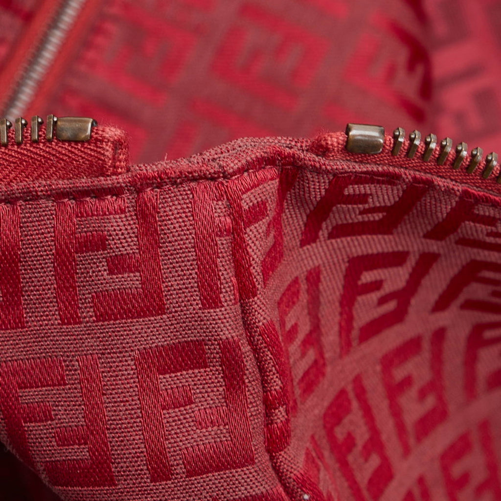 FENDI Zucchino handbag tote bag 8BH022 red canvas leather ladies