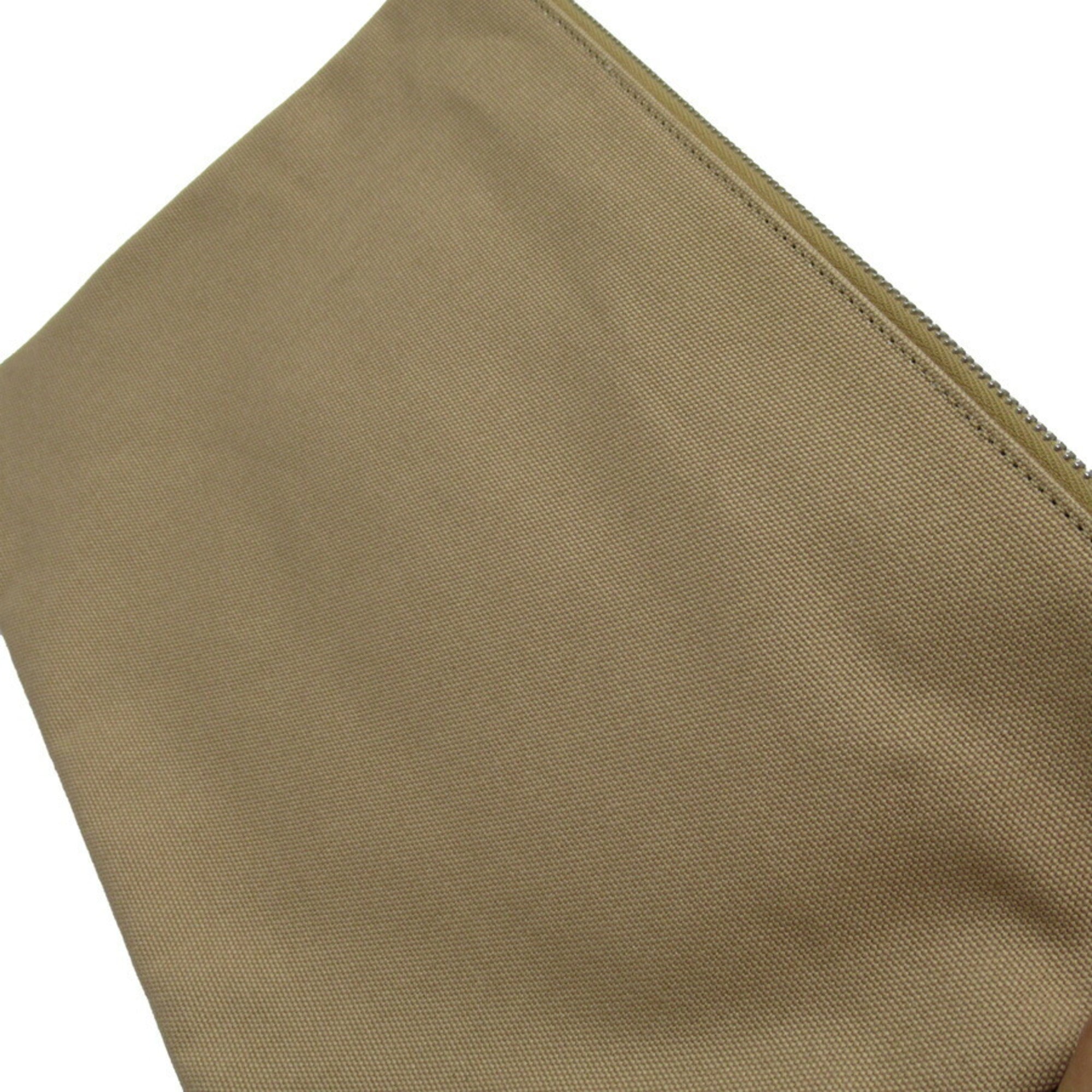 Fendi clutch bag beige black canvas leather 7N0111-AFBD